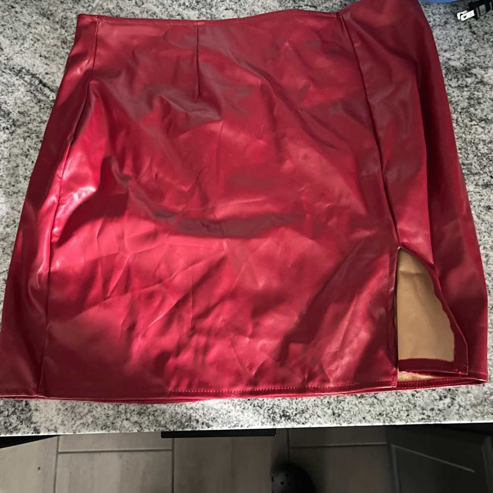Red mini skirt